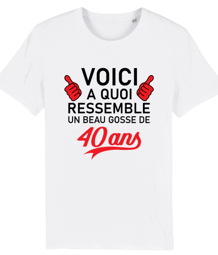 T-shirt Cadeau anniversaire 40 ans beau gosse