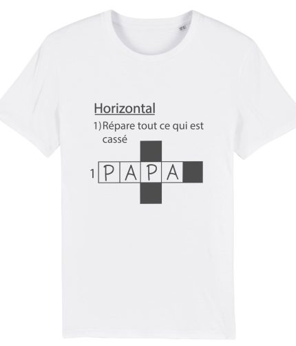 T-shirt papa bricoleur façon mot croisés. Humour