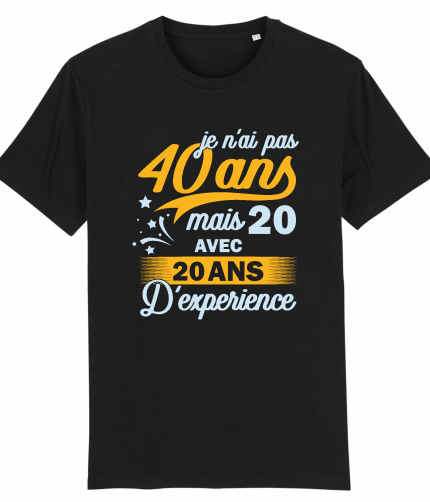 T-shirt anniversaire 40 ans: 20 ans d'expérience